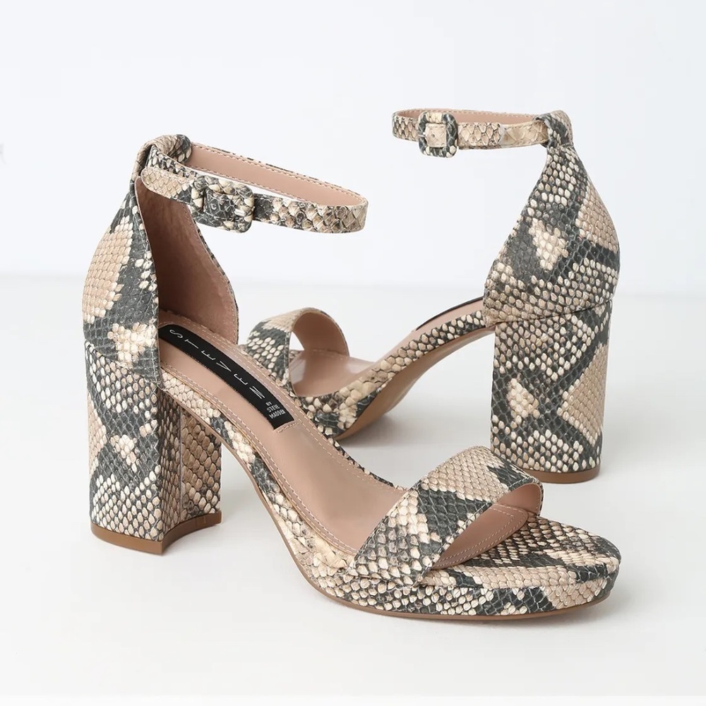 Euc Steve Madden Vino Python Snake Print Leather … - image 1